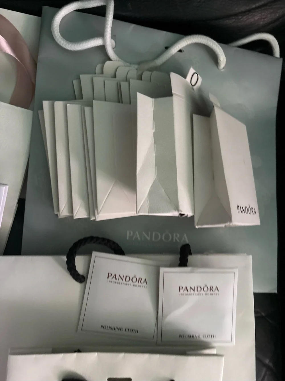 Pandora White Branded Gift Bags, Boxes & Pouches